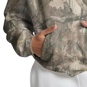 Sudadera con Capucha Personalizada al por Mayor, Sudadera Informal de Calle con Estampado de Camuflaje RealTree, Sudadera con Estampado de Caza y Jungla para Acampar - Product Image 4