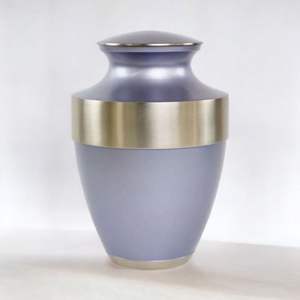 Urna de cremación de Metal recubierta de esmalte de Color violeta para cenizas Recuerdo conmemorativo duradero para el descanso final de los seres queridos - Product Image 1