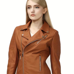 Veste d'hiver pour femmes en cuir de haute qualité, personnalisée avec logo, imperméable, coupe-vent, respirante, manches longues - Product Image 6