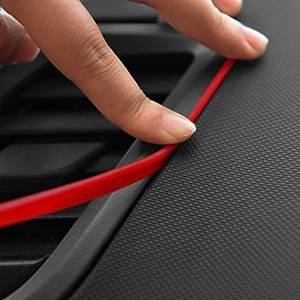 Profilé de moulage intérieur de voiture à emboîtement rouge de 3mm ABS et PVC Kits de protection intérieure Longueur 300CM - Product Image 4