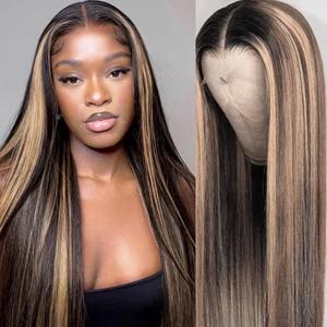 Dégagement 18 "22" 24 "<span class=keywords><strong>32</strong></span>" 180% Densité Balayge Highlight 13*4 Body Wave/Perruque avant en dentelle transparente droite soyeuse - Product Image 2