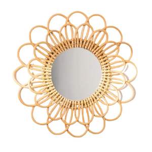 Espejo de ratán para colgar en la pared, espejo decorativo artesanal para decoración del hogar y el dormitorio, decoraciones para el hogar de lujo - Product Image 2