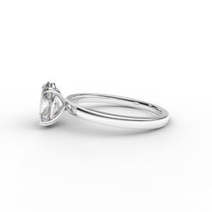 IGI Certified Oval Cut Lab Grown Diamond Solitaire Engagement Ring in <b>Solid</b> 925 Sterling <b>Silver</b> - Product Image 2