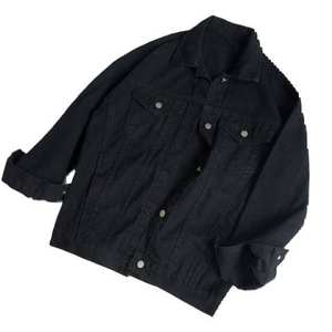Denim Jean <b>Jackets</b> Washed Street Wear Casual Jean <b>Jacket</b> Black Denim <b>Jacket</b> with Stylish Patchwork <b>Pattern</b> - Product Image 4