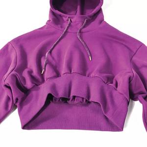 Sweat-shirts à capuche imprimés avec logo personnalisé 100% coton en polaire écologique pour femmes Logo avant d'hiver pastel uni - Product Image 3