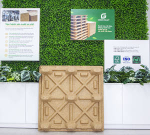 Bois pressé industriel 4 voies 1200x1100x130mm, transport de marchandises moulé, bois recyclé, léger, empilable, simple face, simple plateau - Product Image 5