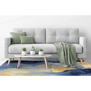 Navy Blue Personalized Printed <b>Rug</b>, Non-Slip Luxury Salon <b>Rug</b>,With Pile Soft <b>Rug</b> - Product Image 4
