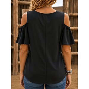 Blusa de Mujer con Tirantes y Detalles de Encaje Estilo Dubai, 37810 - Negra - Product Image 3