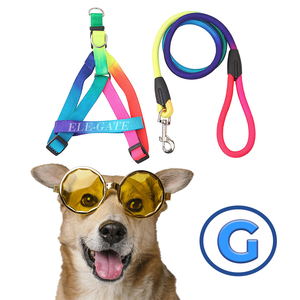 Set Guinzaglio e Pettorina per Cani di Taglia Grande, Design Semplice, Comodo e Traspirante in Nylon, Corduroy e Neoprene, per Gatti, Fantasia Tinta Unita - Product Image 5