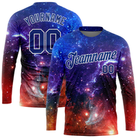 Acheter Full 3D Sublimation Nouveau Design Équipage Respirant, fitness Manches Longues 100% Polyester T-shirts Personnalisé Sublimation Jersey