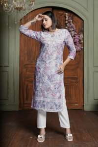 Pantalon Kurti en coton épais pour fille Causal et bureau Readymade Kurti Accessible à un prix raisonnable - Product Image 3