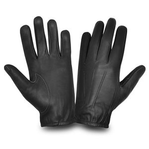 Gants de conduite en cuir noir de chèvre pour hommes, robe de chauffeur vintage classique, mitaines en cuir vintage à la mode - Product Image 1