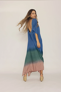 New Collection Women <b>Summer</b> <b>Kaftan</b> Long Length Swim Cover up Hand Tie Dye Boho Nightdress Women Long <b>Kaftan</b> - Product Image 6