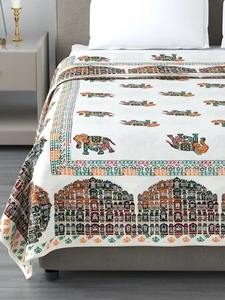 Nueva manta hecha a mano Dohar de algodón con estampado de bloques a mano hermosa manta de algodón puro Dohar con estampado Floral - Product Image 6