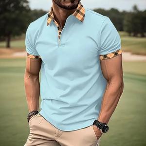 Camiseta de Manga Corta para Hombre, Talla Grande, Estilo Europeo Americano, Transpirable, de Secado Rápido, para Verano, Informal de Negocios, con Estampado - Product Image 5