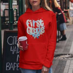 Sweat à capuche pour femmes pleine longueur avec fermeture éclair graphique à épaules tombantes rouges sweat à capuche classique anti-rides et respirant sweats à capuche vierges pour femmes - Product Image 1