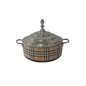 Pot chaud de stockage des aliments de finition en émail Pot chaud de serveur de casserole de forme arrondie à double paroi écologique - Product Image 5