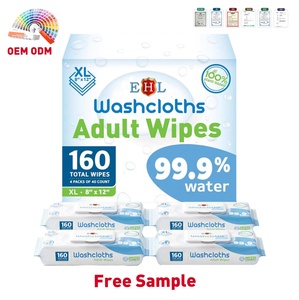 Lingettes désodorisantes pour adultes, sans rinçage, pour lit et bain, pour incontinence adulte, sans alcool, pour personnes âgées, avec logo personnalisé OEM ODM - Product Image 1