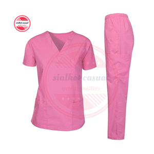 Uniformes de gommage d'hôpital pour femmes | Polyester coton médical hôpital blouses d'infirmière ensembles d'uniformes Logo personnalisé - Product Image 1