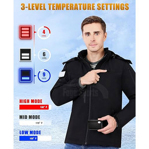 Dernière conception de veste chauffante pour hommes Logo et taille personnalisés Veste chauffante respirante pour hommes - Product Image 3