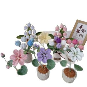 Modelo de Bonsái de Flor Artificial Tejida a Mano para Decoración del Hogar, con Diseño de Lirio de los Valles, Árbol del Aceite y Tulipán en Maceta, para Exportación - Product Image 5