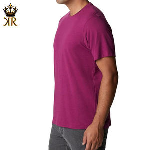 100% camisetas transpirables de algodón de alta calidad para hombre, talla Regular con logotipo personalizado, patrón sólido, tela de punto - Product Image 3