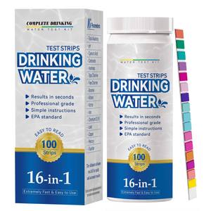 Kit tes air minum 100 strip uji Manual 99.9% akurasi CE bersertifikat mendeteksi fluorida kekerasan timbal tembaga PVC hewan peliharaan - Product Image 6