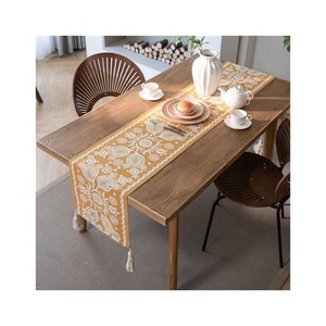 Hot Sale Floral White Embroidered 100% Organic Cotton GOTS Certificate High Quality Super Dual Sided Linen Style Table <b>Runners</b> - Product Image 5