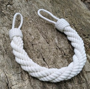 Attaches de rideaux blancs en coton, design classique, attaches de rideaux, supports de rideaux - Product Image 1