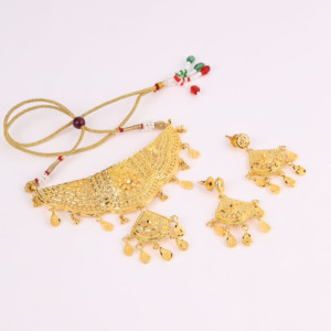 สร้อยคอแฟชั่นแบบโชกเกอร์14K 18K 24K บรรจุด้วยไมโครโกลด์ชุดเครื่องประดับแบบดั้งเดิมสร้อยคอที่ทำจากไมโครโกลด์ - Product Image 2