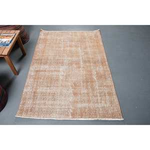 Tapis en laine turque moderne chic et vintage 3.7ft X 5.4ft motif patchwork tissé plat pour décor de salon 4m de largeur support en latex - Product Image 1