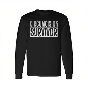 T-shirt adulte en coton et polyester avec citation humoristique et offensante, blague ironique pour les survivants de la circoncision et de la FGM, idéal pour les promotions - Product Image 2