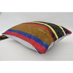 Coussin en laine patchwork Kilim multicolore 16x24 pouces Coussin décoratif Luxe Vintage Fluffy Leaves Pattern Portable Bedding - Product Image 5