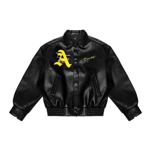 OEM personalizado bordado logotipo Pu cuero motocicleta chaqueta Bomber Letterman Varsity chaqueta para hombres béisbol universitario - Product Image 1