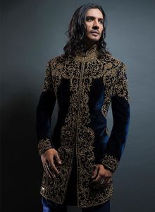 2023 diseñador Heavy Zardozi bordado Sherwani con zapatos a juego transpirable de talla grande fiesta/boda desgaste - Product Image 2