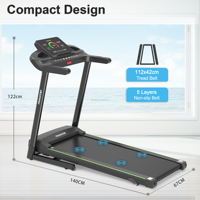 Caminadora Plegable Compacta para el Hogar, Capacidad de Carga de 120 kg, Banda Antideslizante de 5 Capas, Máquina para Caminar y Correr para Ejercicio Diario en Casa