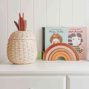 Corbeille à pain en rotin naturel OEM Paniers de stockage des aliments tissés à la main en forme de rectangle Conception flexible Différentes tailles Usine artisanale HNH - Product Image 4