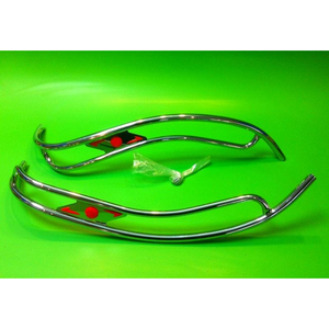Protectores de piernas dobles estilo Ulma con gemas rojas, Lambretta LI S1/S2 + TV1 + TV2 - Product Image 2