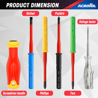 Juego de Destornilladores Aislados Profesionales VDE 1000V de 16 Piezas, Herramientas para Electricistas con Probador de Voltaje, Phillips, Pozidriv, Torx, OEM