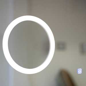 100x70 LED Mirror with Magnifying Lens and <b>Digital</b> Touch System <b>Clock</b> - Product Image 4