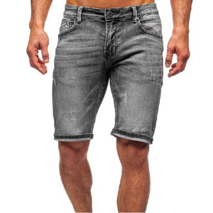 2025 Short en jean personnalisé de haute qualité pour hommes avec motif solide Style de rue haute écologique Logo de conception personnalisé Service OEM - Product Image 1