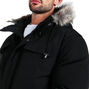 Chaqueta de Invierno con Capucha para Hombre, Chaqueta Acolchada de Lona Revestida Formal con Cremallera, Impermeable, OEM, Suministro al por Mayor Personalizado - Product Image 3