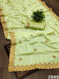 Saree-mejor bordado de seda de alta calidad, Saree de algodón, oferta, proveedor de la India - Product Image 3