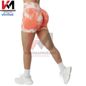 Shorts de yoga pour femmes avec logo personnalisé |   Shorts de sport à compression élevée pour lifter les fesses |   Fournisseur de vêtements d'entraînement et de fitness sans couture - Product Image 6