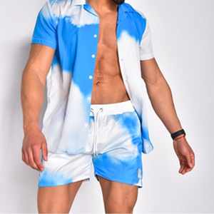 Streetwear personnalisé vêtements de sport de jogging en coton survêtement de gymnastique et short 2 pièces à sublimation survêtement ensemble de t-shirts pour hommes - Product Image 1