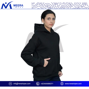 Sweat à capuche oversize confortable et chaud pour femme avec poche kangourou, col montant, broderie technique, style streetwear, collection automne-hiver - Product Image 4