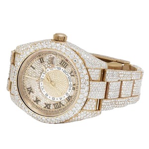 Reloj de pulsera de oro rosa totalmente helado de excelente calidad, reloj de lujo inspirado en Hip Hop para unisex disponible al mejor precio - Product Image 3