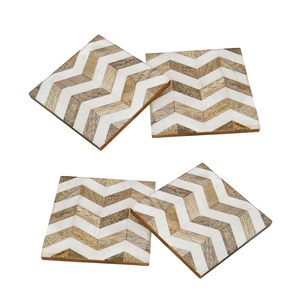 Sous-verres en bois faits à la main avec design en résine sous-verres naturels durables pour tables basses et décoration intérieure à bas prix - Product Image 6