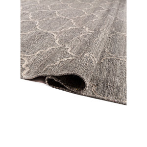พรมทอแบบแบนสำหรับใช้ในบ้าน รุ่น Indusbar Adwv-13011 ทำจากขนสัตว์และใยวิสโคส สีเทาและสีดำ - Product Image 2