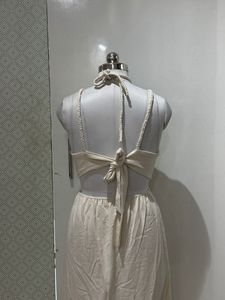 Women's Vintage <b>Summer</b> Autumn Midi <b>Dress</b> <b>Halter</b> Neck Sleeveless Swing Flowy Pattern Breathable Maxi Length Plain Dyed Solid - Product Image 3